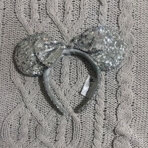 Sparkling Silver Sequin Disney ears